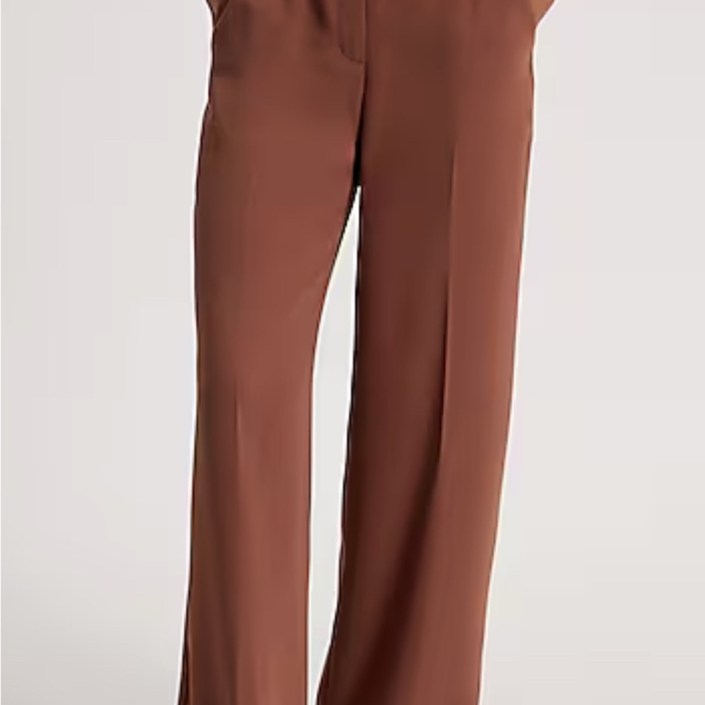 Express Editor Mid Rise Drapey Relaxed Trouser Pant